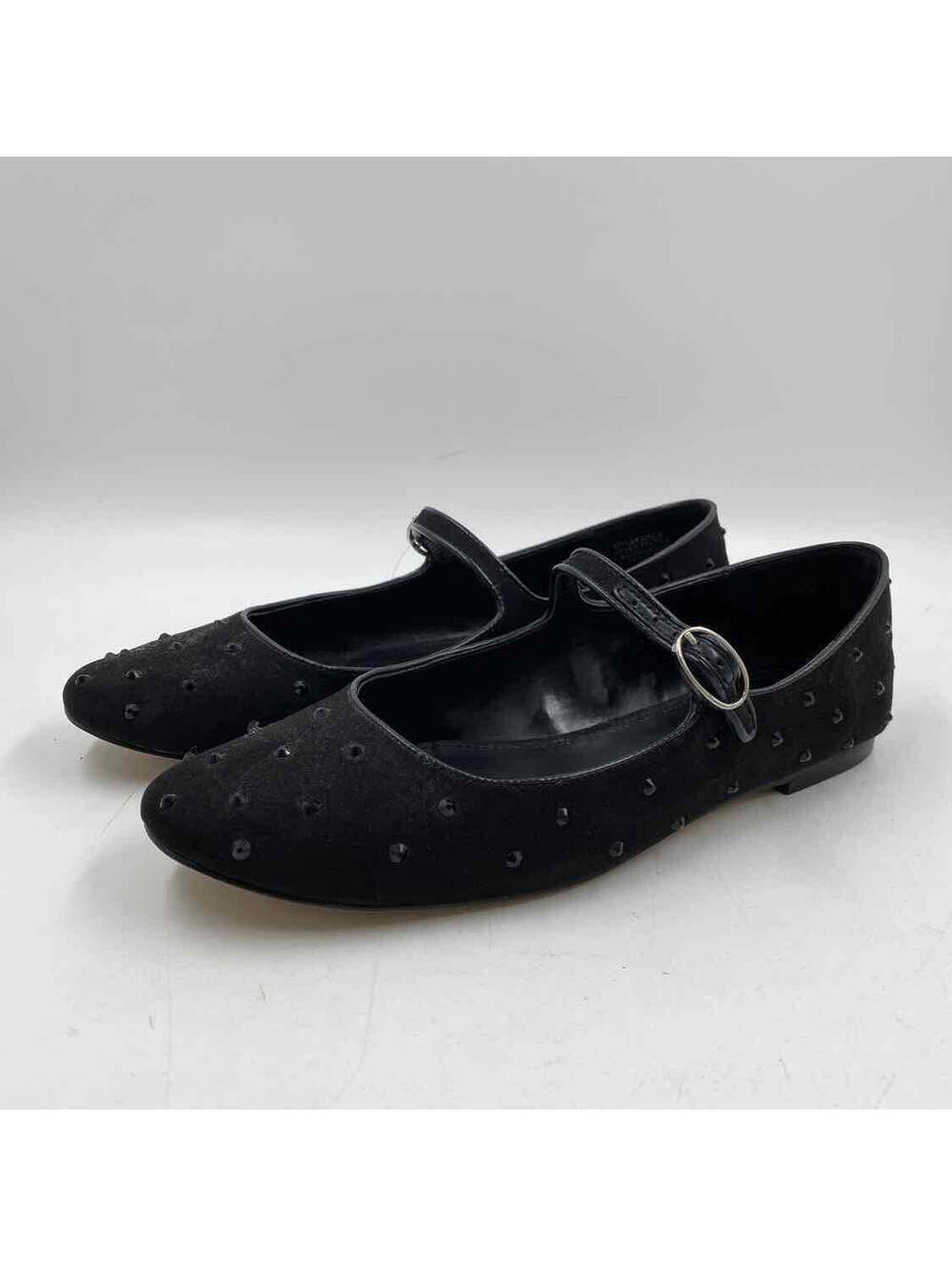 J Crew Women's Shoe Size 8.5 Black Beaded Flats